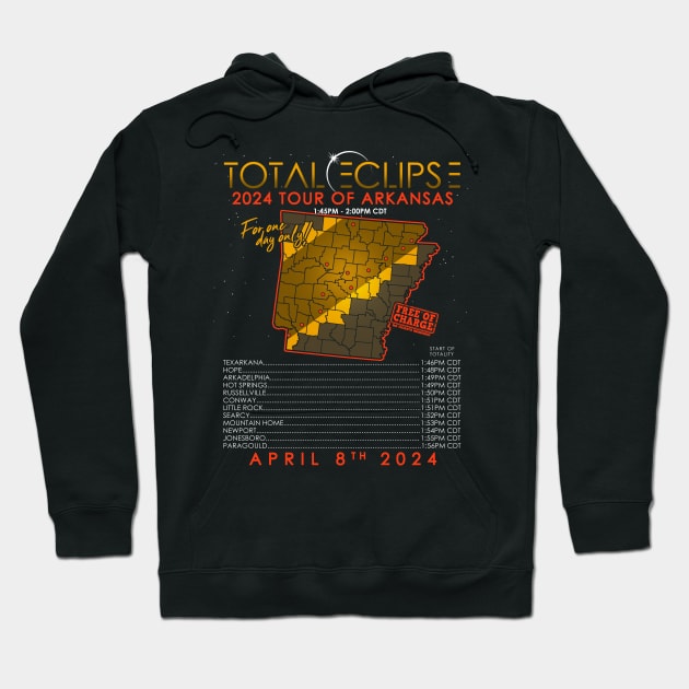 Total Solar Eclipse 2024 Tour of Arkansas Hoodie by NerdShizzle